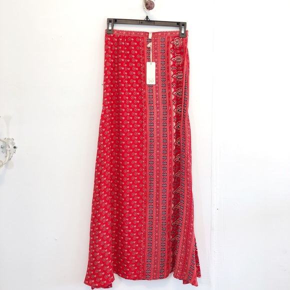 Spell Dresses & Skirts - Spell Gypsiana Red Bandana Paisley Maxi Skirt XS